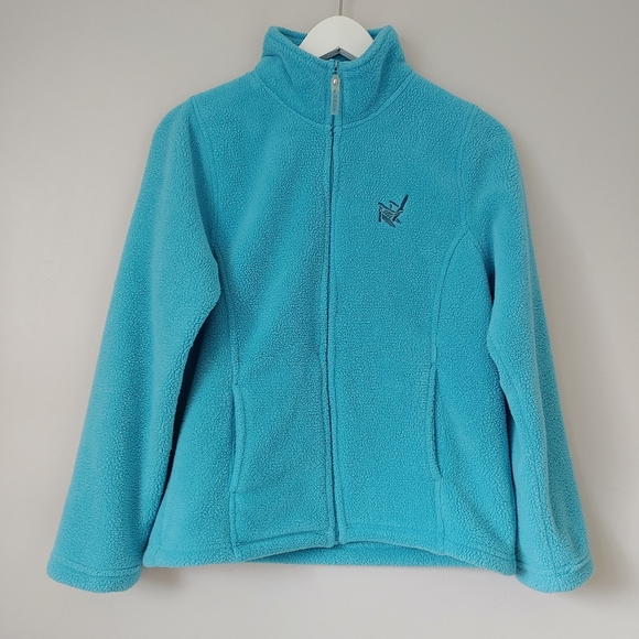 Fundy Resort Fleece Zip Up Sweatshirt Jacket Size Medium Blue - Picture 3 of 11